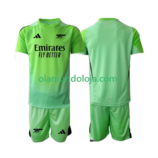 Camisola Arsenal Guarda-redes Criança Equipamento Segundo 2025-2026 Manga Curta